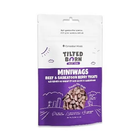 1ea 3.53oz Tilted Barn Miniwags Beef & Saskatoon Berry - Dog/Cat Supplements